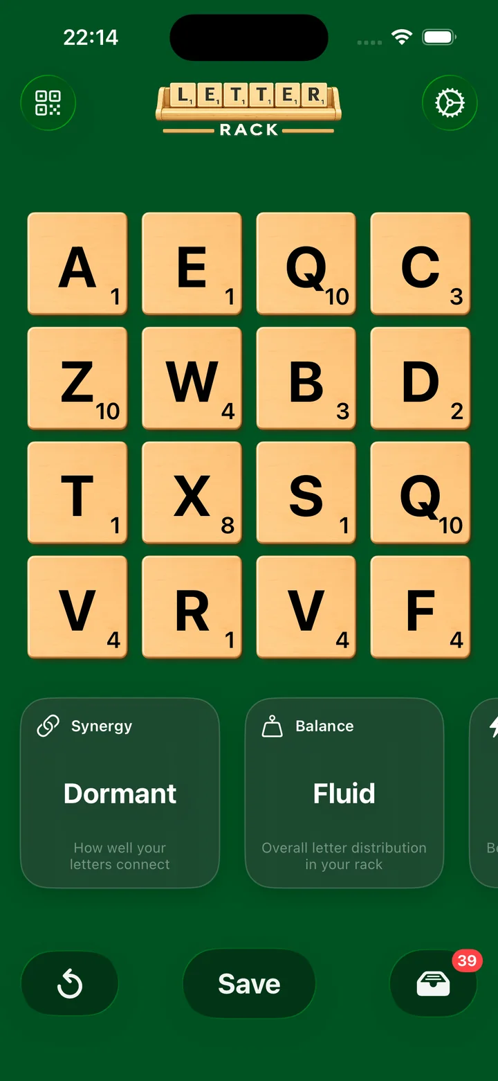 Letter Rack on iPhone